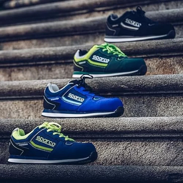 Sparco Dani S1P SRC Sicherheitsschuh, Sneaker-Stil, EVA-Sohle, Blau/Gelb, Größe 46 – Bild 6