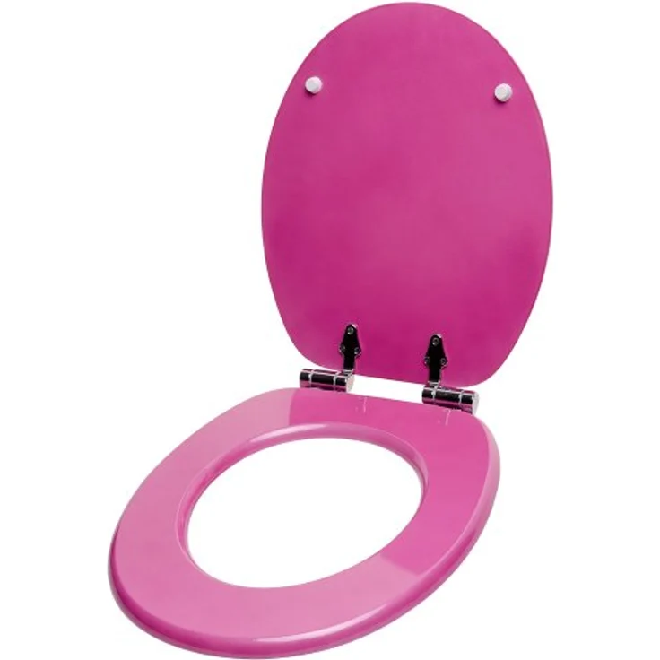 Sanilo WC Sitz Glitzer Pink, Absenkautomatik, stabiler Holz-Toilettendeckel mit antibakterieller Oberfläche – Bild 3
