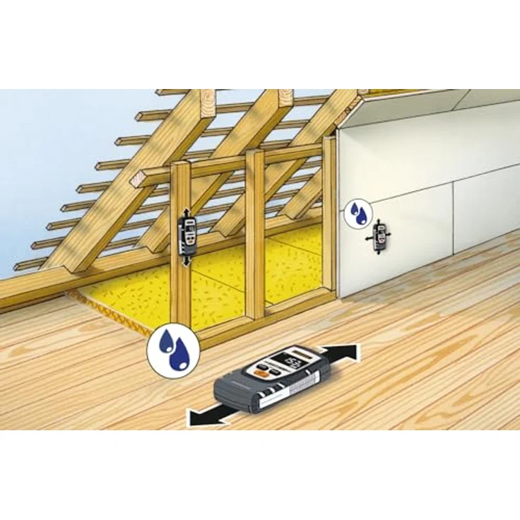 Laserliner MoistureFinder Compact, Feuchtigkeitsmessgerät mit 4 Materialkennlinien, LED-Nass-/Trocken-Indikator, akustischer Warnung, inkl. 9V Batterie – Bild 6