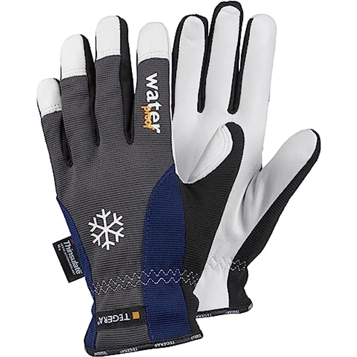 Tegera Tegera 295 Arbeitshandschuhe, Professioneller wasserdichter Winterhandschuh aus robustem Leder mit Thinsulate-Isolierung, Größe 8, 6 Paar