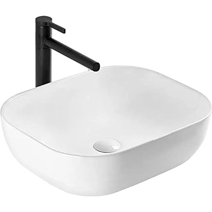 Rea Belinda Washbasin 45.5 cm, elegantes Waschbecken aus hochwertiger Keramik, weiß – Bild 2