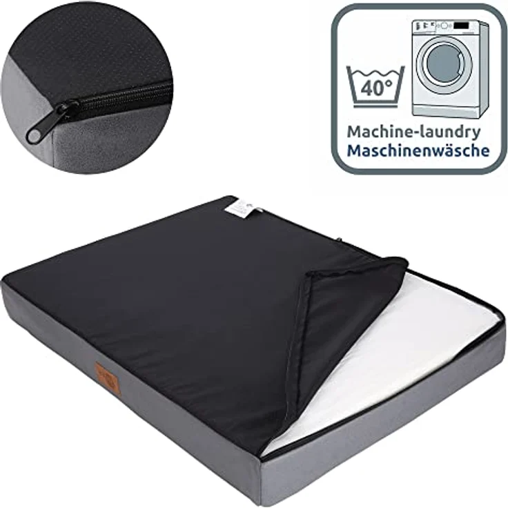 your GEAR Biella 160x100x10 cm orthopädisches Hundebett, Hundematte, Hundekissen, Oeko-TEX, waschbar – Bild 3