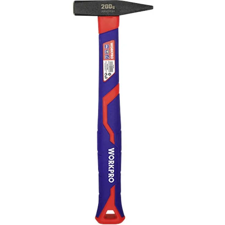 WorkPro WP241021 Schlosserhammer 200g mit Glasfaserstiel, ideal für Metallverarbeitung und Meißelarbeiten