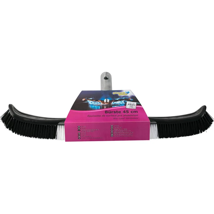 Planet Pool Profi Bürste 45cm, silber/schwarz mit Alu-Stielaufnahm und verstärktem Bürstenkopf