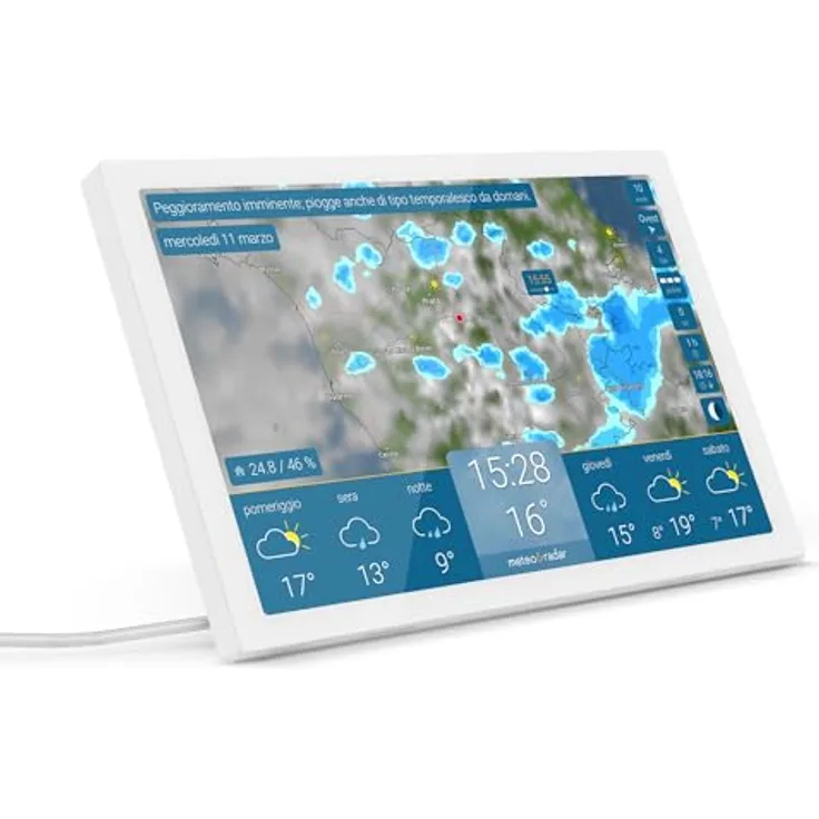WetterOnline wetteronline home 4 WetterDisplay, WLAN-Wetterstation mit HD-Farbdisplay, RegenRadar, Unwetterwarnungen, 14-Tage-Wettervorhersage