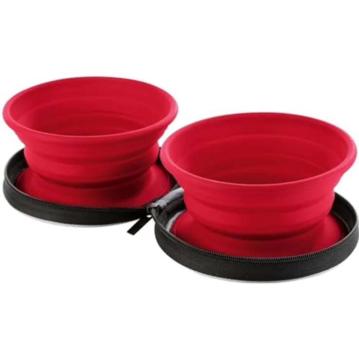 Hunter Silikonnapf mit Taschenliste, 750 ml, Rot, 2 Stück