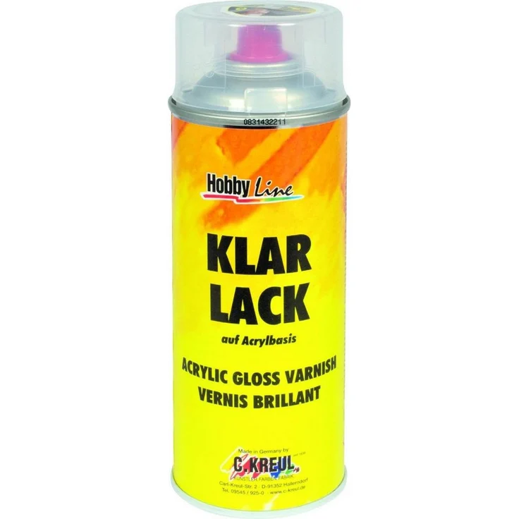 Kreul Klarlack 400 ml, hochglänzender Überzugslack auf Acrylbasis, nicht gilbend, wasserabweisend