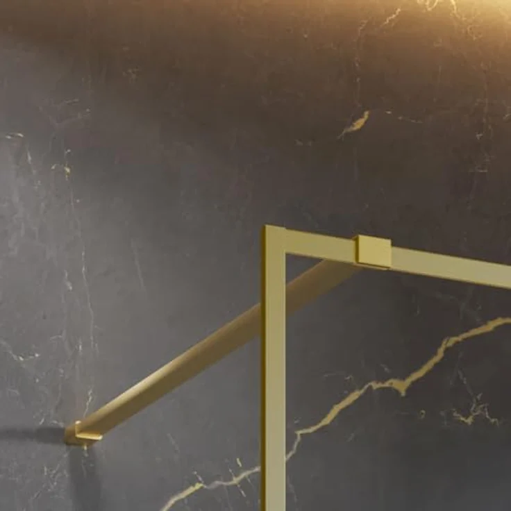 Schulte Walk-In Duschwand Trend 2.0, 90 x 200 cm, Goldoptik vollgerahmt, 6 mm ESG-Sicherheitsglas mit fixil-Glasversiegelung – Bild 3