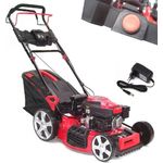 Apex Benzinrasenmäher 51cm E-Start mit Rad-Antrieb Elektrostart 55828, 5 PS Mäher, 4-in-1 Funktionen, Metallgehäuse - Grün