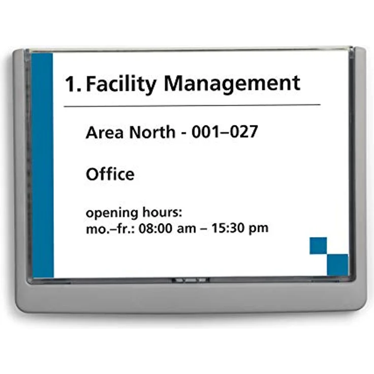 Durable Türschild Click Sign A5, zum Ankleben oder Anschrauben, graphit, 486637 – Bild 1