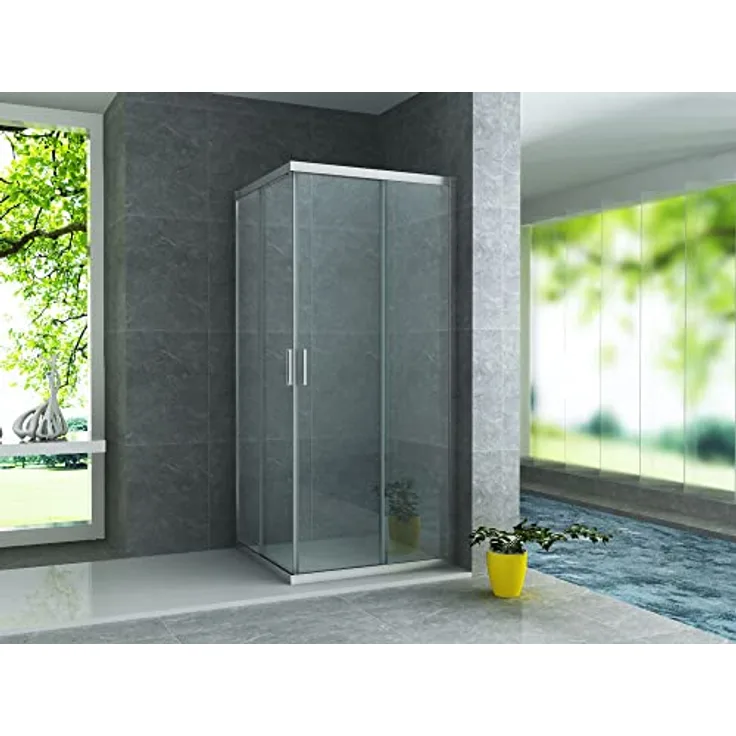 Aloni Eckdusche CR-CE8080, 80x80 cm, 1-tlg., Chrom-Rahmen, Klarglas 6mm, Nano-Beschichtung - Preisvergleich