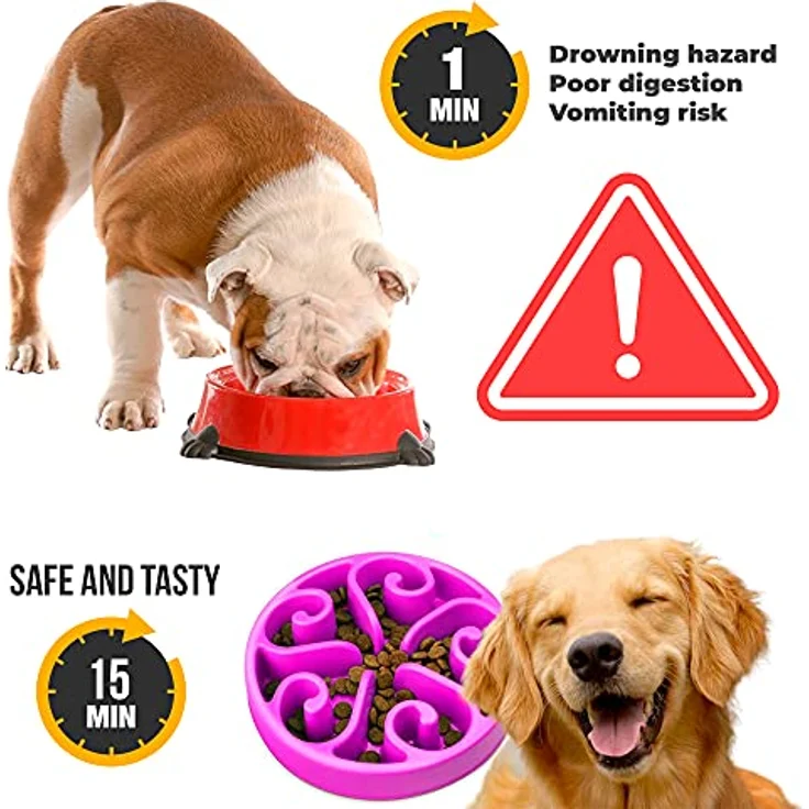 Edipets, Hundenapf, Antischlingnapf Hunde, Langsame Fütterung, für Mittelgrosse und Grosse Haustiere, Interaktiver Napf, verlängert die Fütterungszeit (Lila) – Bild 2