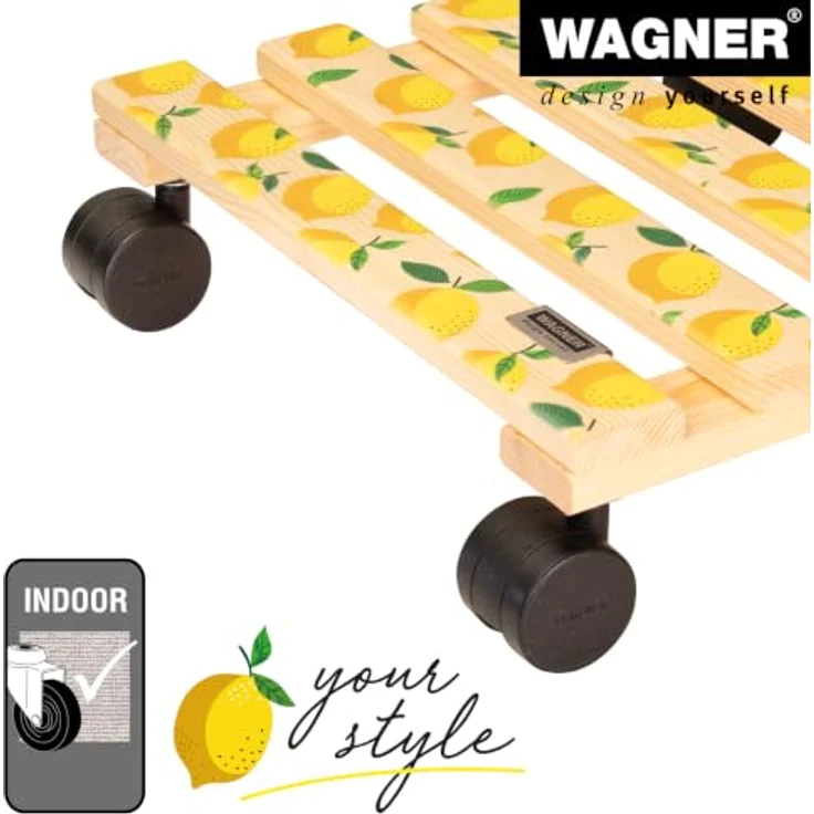 Wagner Multi Roller GH0644, Pflanzenroller mit Zitronenmotiv, 290 mm x 290 mm, Tragkraft 100 kg – Bild 4