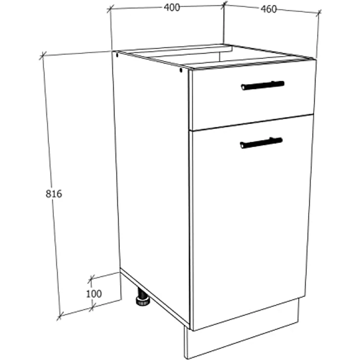 VCM Unterschrank, 1 Tür, 1 Schublade, Holzwerkstoff, Weiß, OneSize – Bild 4
