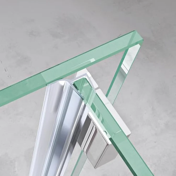 doporro Duschkabine 90x140x195cm, Duschabtrennung mit Schiebetür aus Klarglas, Sicherheitsglas mit Nanoversiegelung und Aluminiumprofilen – Bild 4