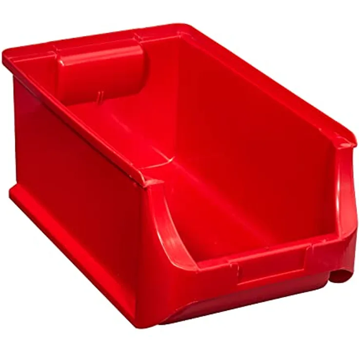 Allit ProfiPlus Lager-Box Gr.4, stapelbare Sichtbox in rot, 355x205x150mm, hohe Belastbarkeit und Beständigkeit