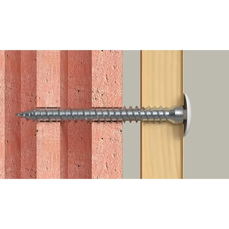 fischer Deutschland Vertriebs GmbH Fensterrahmenschraube FFS 7,5x102, Spezialschraube für wirtschaftliche Montage von Fensterrahmen, Flachkopf – Bild 8