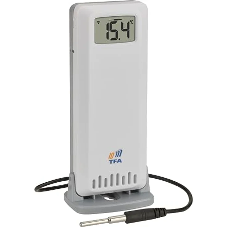 TFA Dostmann 30.3905.02 Thermo-/Hygrosensor Funk 868MHz, kabellose Temperatur- und Luftfeuchtigkeitsmessung, wasserfester Kabelfühler – Bild 1