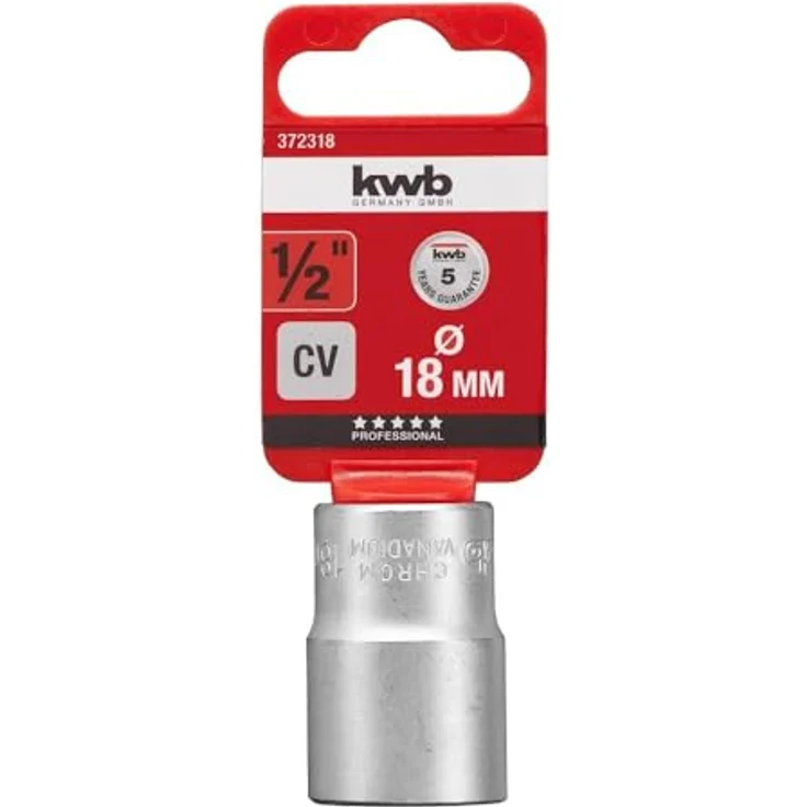 kwb Bit- und Steckschlüsselset PROFI, Steckschlüssel Einsätze 1/2″, CV-Stahl, matt verchromt, Wellenprofil, Ecken gerundet – Bild 2