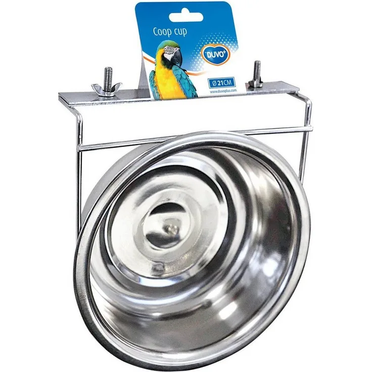 DUVO+ Futternapf Inox, Edelstahl Futternapf mit 2 Schrauben zur Befestigung