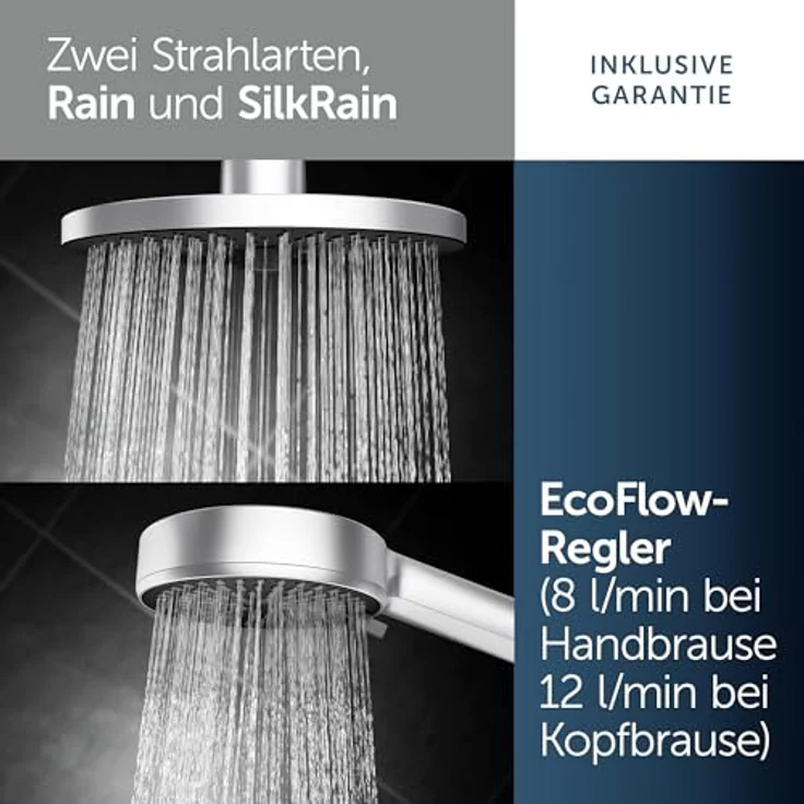Ideal Standard Duschsystem Ceratherm Alu+, Multifunktionsbrause mit Thermostatkartusche, nachhaltiges Aluminium Design, Höhe 111,30 cm – Bild 4