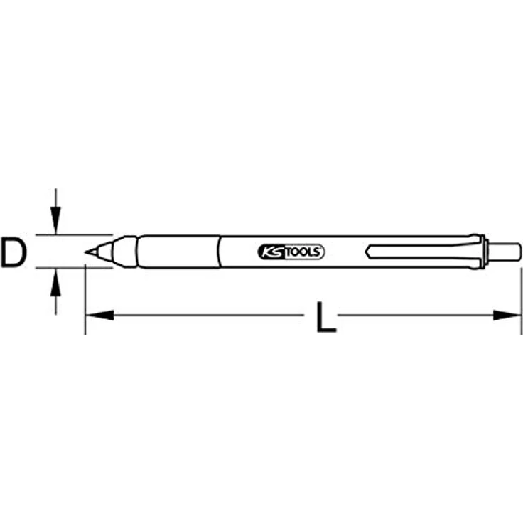 KS Tools 300.2138 Hartmetall-Anreißnadel in Kugelschreiberform, 160mm – Bild 2