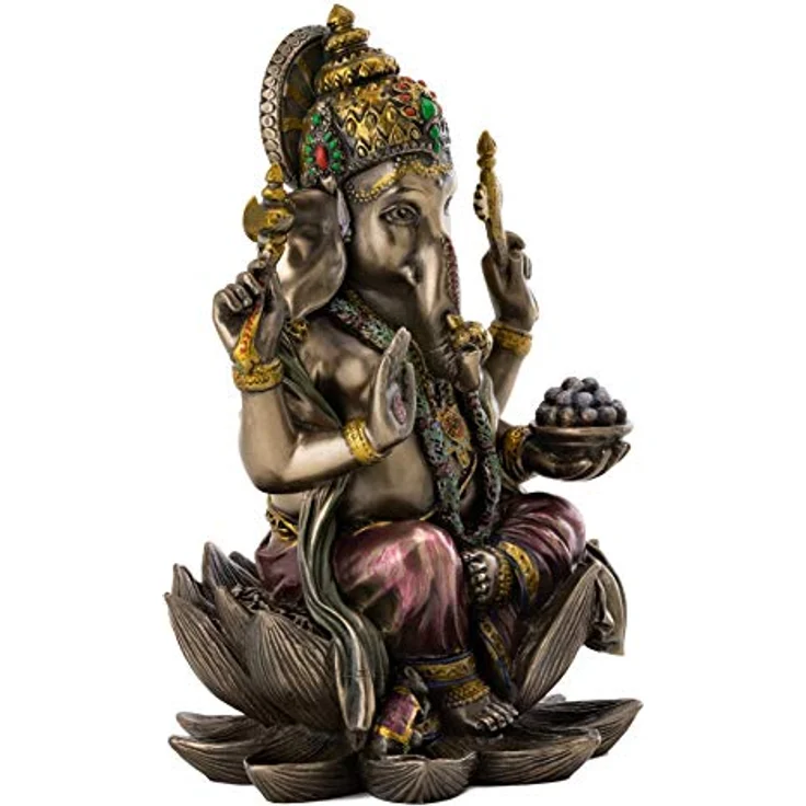 Ganesh (Ganesha) Hindu Elephant God of Success Real Bronze Powder Cast Statue, 7 1 4-inch by Veronese – Bild 3