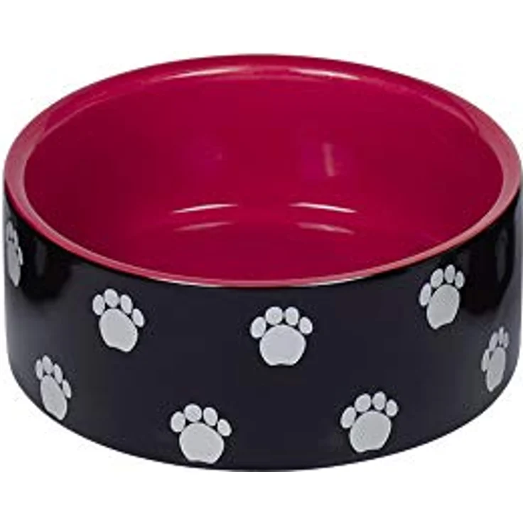 Nobby Keramik Napf Pata, schwarz/rot Ø 12 x 4,5 cm, 0,25 l, 1 Stück – Bild 1