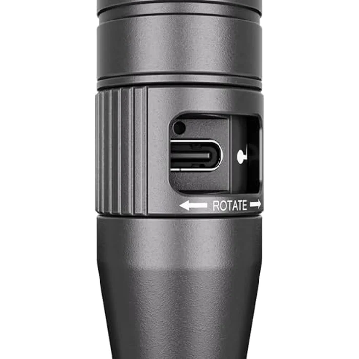 Hazet LED Stiftleuchte 1979-74, fokussierbar, 500 Lumen, 3 Helligkeitsstufen, USB-C Ladefunktion, IP44, 158 mm, 100 m Leuchtweite, schwarz – Bild 5