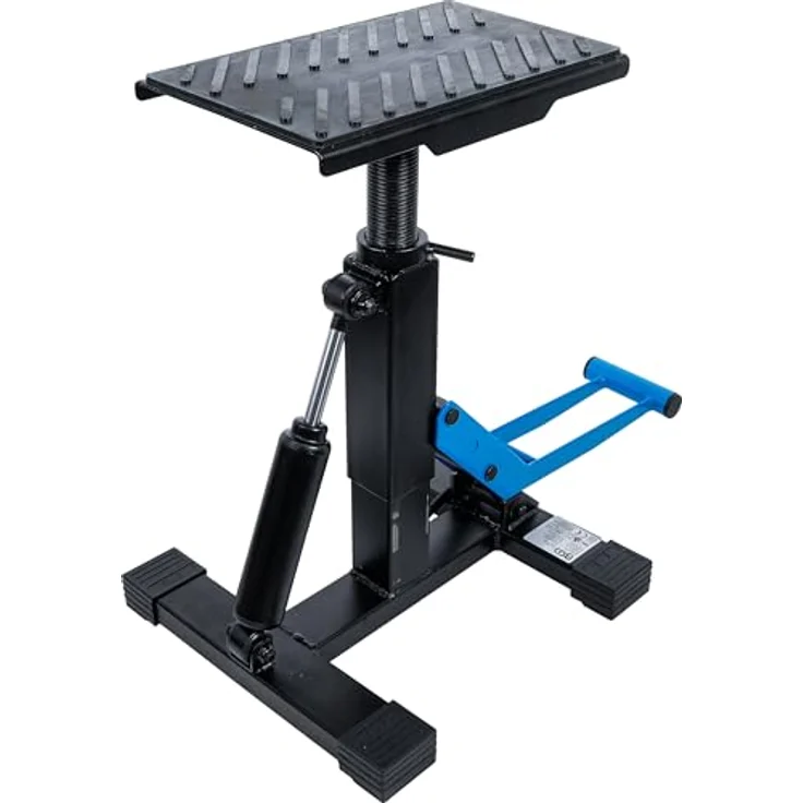 BGS technic Motorradheber | 150 kg, hydraulischer Lift für Motocross Maschinen und Enduros, dreh- und höhenverstellbar, mit zusätzlichem Dämpfer - schwarz – Bild 3