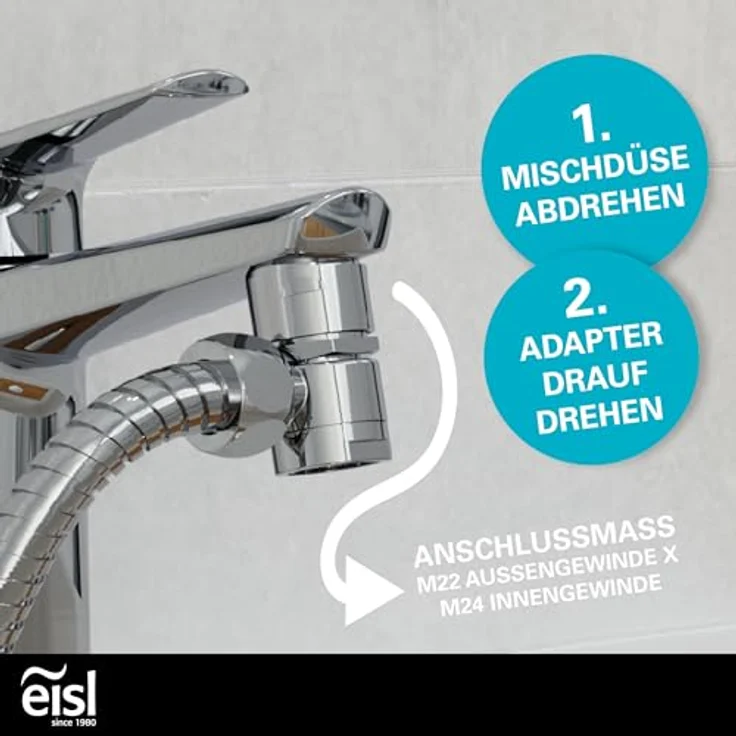 Eisl Brausegarnitur, Höhe 18 cm, 1 Strahlart(en), Kunststoff-Brauseschlauch mit Handbrausehalter, Weiß - Preisvergleich – Bild 5