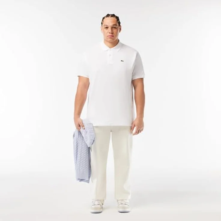 Lacoste Poloshirt Herren Poloshirt CLASSIC FIT, atmungsaktives Baumwollpiqué, perlmuttartige Knöpfe, blau – Bild 10