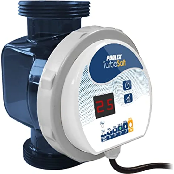 Star Pump Poolex Turbo Salt Modell 600, Salz-Elektrolysegerät für Pools bis 60m³, ultrakompakt mit 3g/L Salzgehalt und 4 Betriebsarten