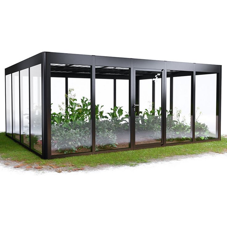 SunElements Gewächshaus 'SunGarden Energy 5.4' 548 x 443 cm mit 6 mm Acrylglas Solardach anthrazit-metallic, inkl. 275 Watt-PV-Modulen