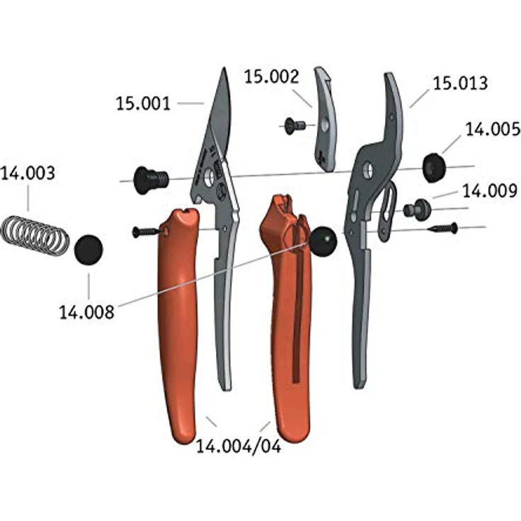 Original Löwe 15 Profi Amboss Schere 15.104 mit gebogener und antihaftbeschichteter Bypass Klinge - kompakte und starke Schere schneidet ideal hartes Holz wie Kiefer Linde Fichte Lärche mittelgroß – Bild 6
