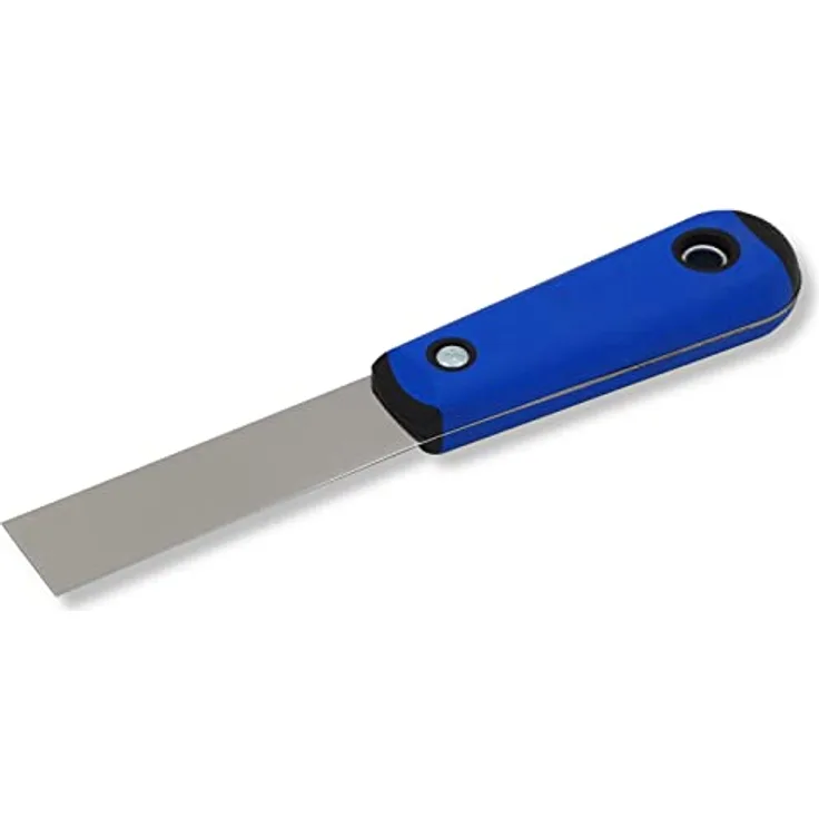 DEWEPRO® Spachtel 25mm - Spachtel mit 2-Komponenten-Griff - Edelstahlblatt poliert - Handspachtel - Tapetenspachtel - Gipsspachtel