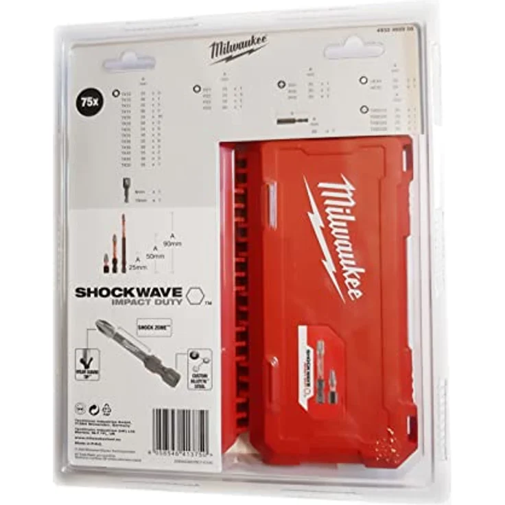 Milwaukee SHOCKWAVE - 75-teiliges - schlagfestes Bit Set Impact Duty 4932492008 Bitsatz (TX-, PZ-, PH-, HEX-, TXBO-, Zubehör für Schlagschrauber und Schraubendreher) – Bild 2
