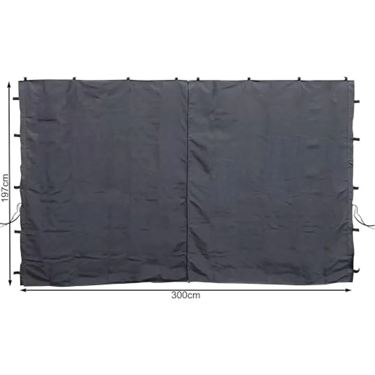 2 Seitenteile mit RV 300x195cm für Rank Pavillon 3x3m Seitenwand Anthrazit RAL 7012 – Bild 7