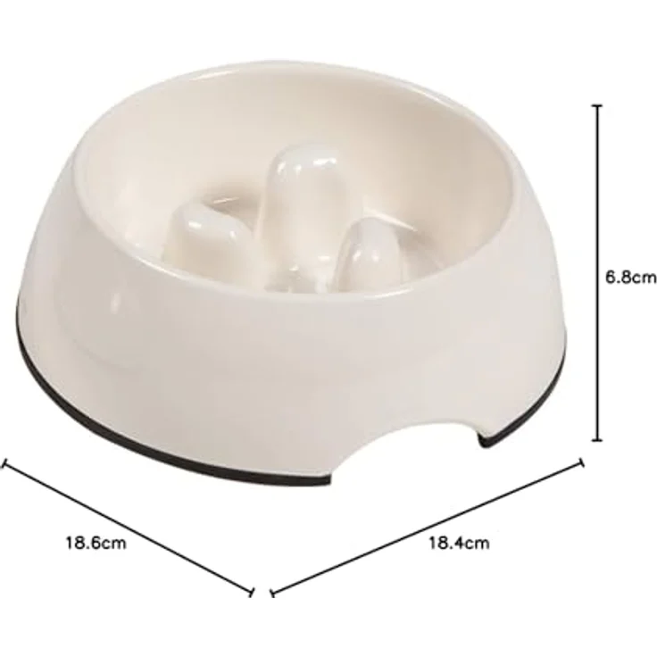 Flamingo NAPF ROYAL Slow DOWN, Futternapf aus Melamin, Weiss - Größe M – Bild 2