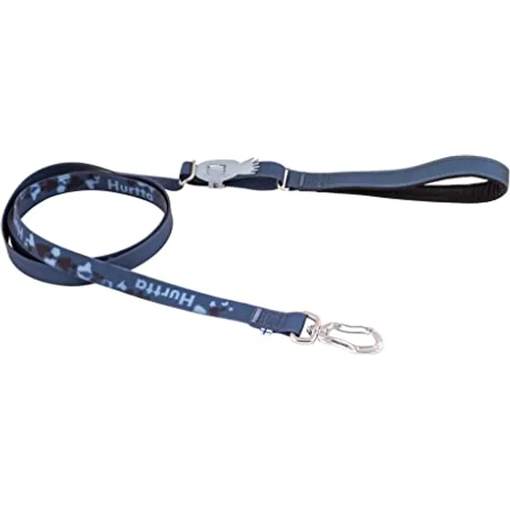 Hurtta Mudventure Leine für Hunde, Schmutzabweisende Hundeleine, Verstellbar, Schwarz, 120-180cm*20mm
