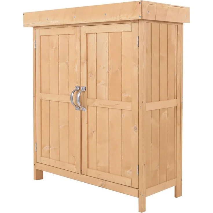 Outsunny GerГ¤tehaus Schuppen mit DoppeltГјr, BxT: 74x43 cm, Natur, robust und wasserfest, fГјr Garten