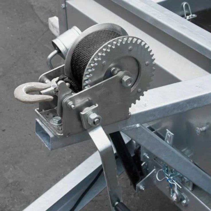 Handseilwinde bis 550kg 7m Zugband 4.1:1 Seilwinde Greifzug Handseilzug Forstseilwinde – Bild 2