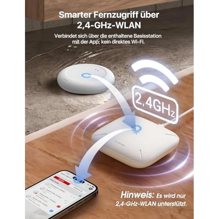 X-Sense SBS50 WLAN Wassermelder, Smarter Funk-Wassersensor mit App-Warnungen, IP67 wasserdicht, 500 m Reichweite, 5er Set für Küche, Bad, Keller – Bild 4