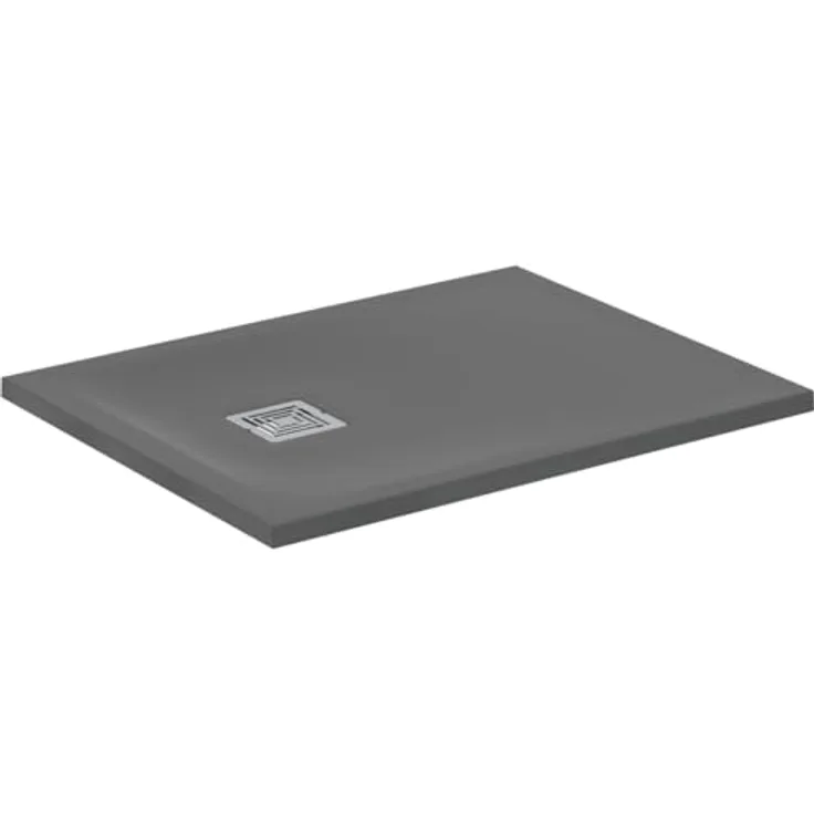 Ideal Standard T5604FS Rechteck-Brausewanne Ultra Flat S+, 900 x 700 mm, Mineralgusskern mit Antirutsch-Oberfläche, farbige Gelcoat Schicht in Natursteinstruktur