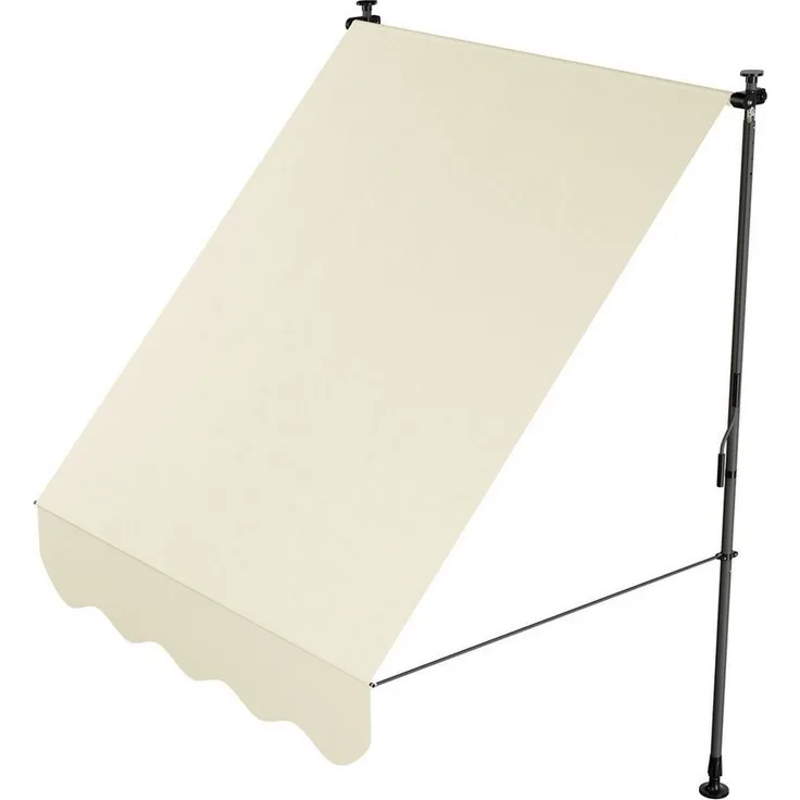 Juskys Klemmmarkise Kapstadt Beige, höhenverstellbar, senkrecht/diagonal ausziehbar