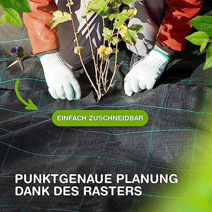 LILENO HOME Anti-Unkrautgewebe 100m² [100 g/qm] – Reißfestes, wasserdurchlässiges Bändchengewebe mit Raster & UV-Schutz für Gartenanwendungen [1m x 100m] – Bild 5