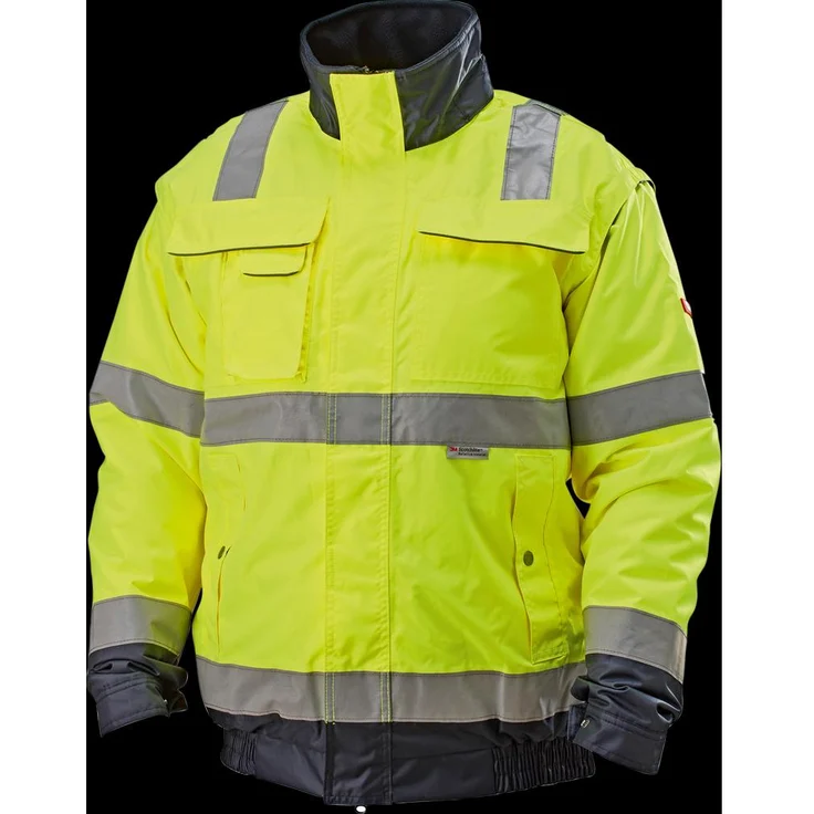 Magni Arbeitsjacke Warnjacke Arthur 2.0, gelb-marine, Gr.XL, mit abnehmbaren Ärmeln und Fleecefutter