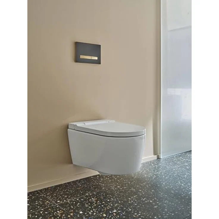Geberit Toilette + Bidet Aquaclean Sela, Spülrandlose WC-Keramik, TurboFlush-Spültechnik, schmutzabweisende Oberfläche, schwarz – Bild 6