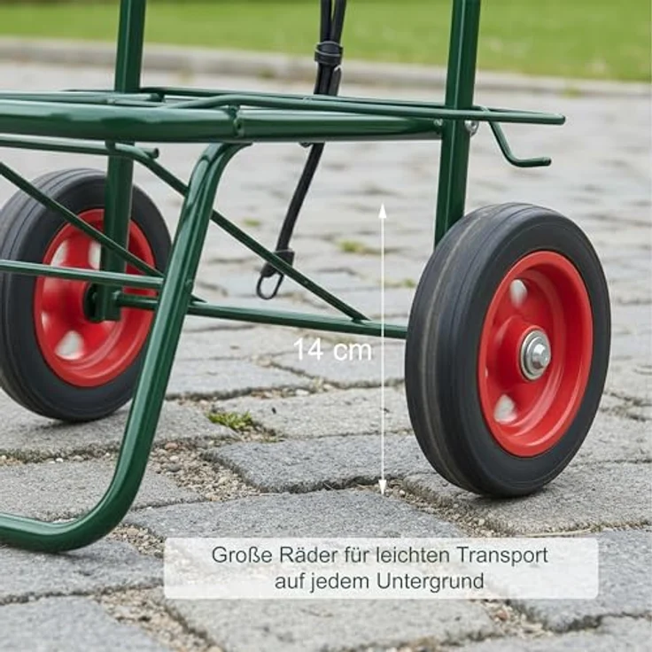 relaxdays Klappbarer Transportwagen, Sackkarre mit max. Traglast von 35 kg, grün – Bild 6