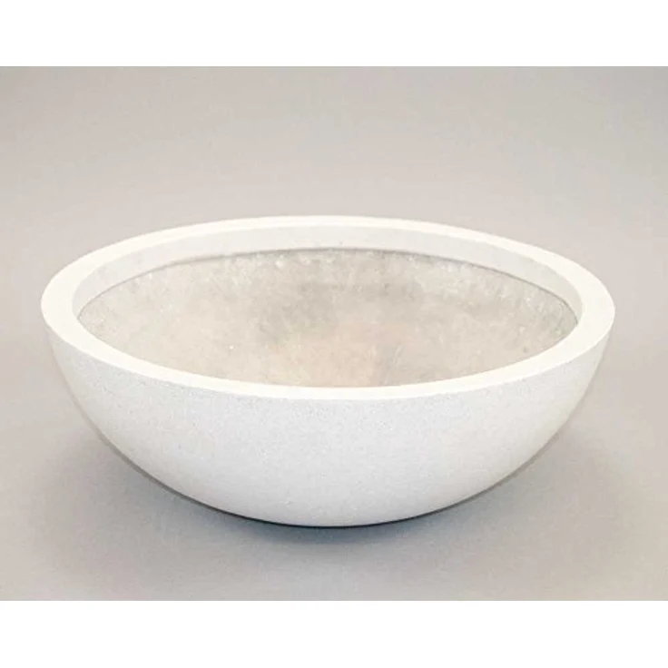 Elegant Einrichten Pflanzkübel Fiberglas Schale-Rund D46xH16cm, Perlmutt-Weiß, UV-beständig und frostsicher – Bild 3